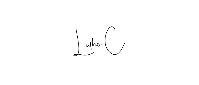 Andilay-7BmLP is a professional signature style that is perfect for those who want to add a touch of class to their signature. It is also a great choice for those who want to make their signature more unique. Get Latha C name to fancy signature for free. Latha C signature style 4 images and pictures png