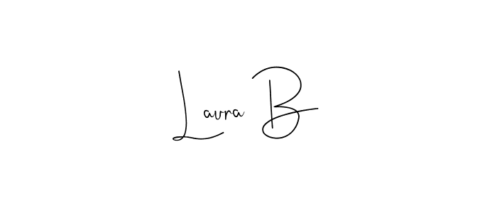 How to make Laura B name signature. Use Andilay-7BmLP style for creating short signs online. This is the latest handwritten sign. Laura B signature style 4 images and pictures png