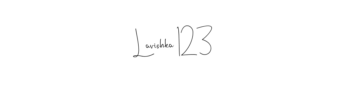 The best way (Andilay-7BmLP) to make a short signature is to pick only two or three words in your name. The name Lavishka 123 include a total of six letters. For converting this name. Lavishka 123 signature style 4 images and pictures png