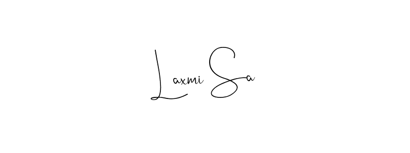 How to make Laxmi Sa name signature. Use Andilay-7BmLP style for creating short signs online. This is the latest handwritten sign. Laxmi Sa signature style 4 images and pictures png