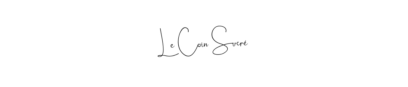 The best way (Andilay-7BmLP) to make a short signature is to pick only two or three words in your name. The name Le Coin Sucré include a total of six letters. For converting this name. Le Coin Sucré signature style 4 images and pictures png