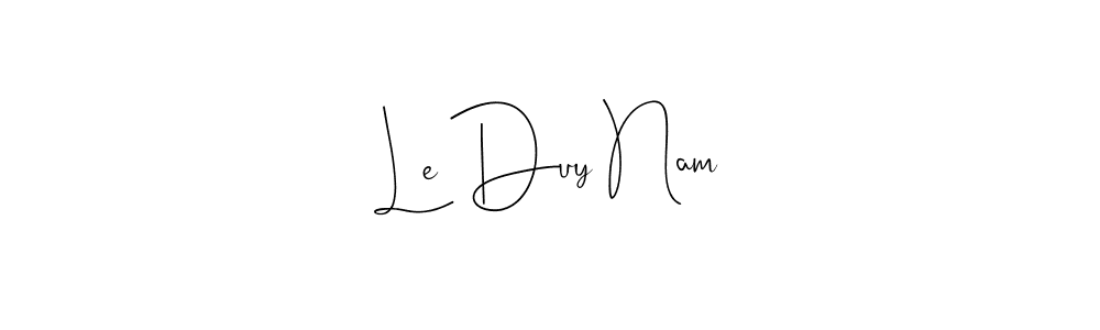 How to make Le Duy Nam name signature. Use Andilay-7BmLP style for creating short signs online. This is the latest handwritten sign. Le Duy Nam signature style 4 images and pictures png