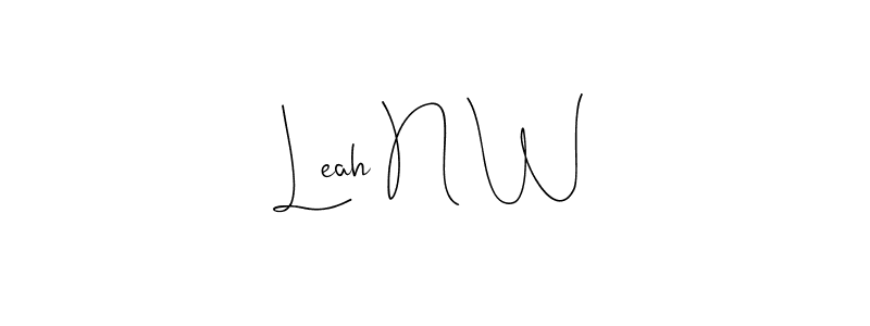 You should practise on your own different ways (Andilay-7BmLP) to write your name (Leah N W) in signature. don't let someone else do it for you. Leah N W signature style 4 images and pictures png