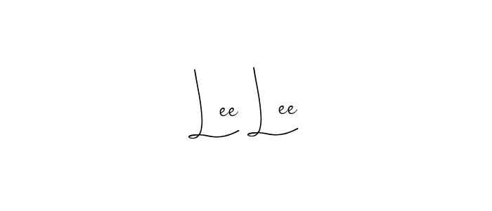 How to make Lee Lee name signature. Use Andilay-7BmLP style for creating short signs online. This is the latest handwritten sign. Lee Lee signature style 4 images and pictures png