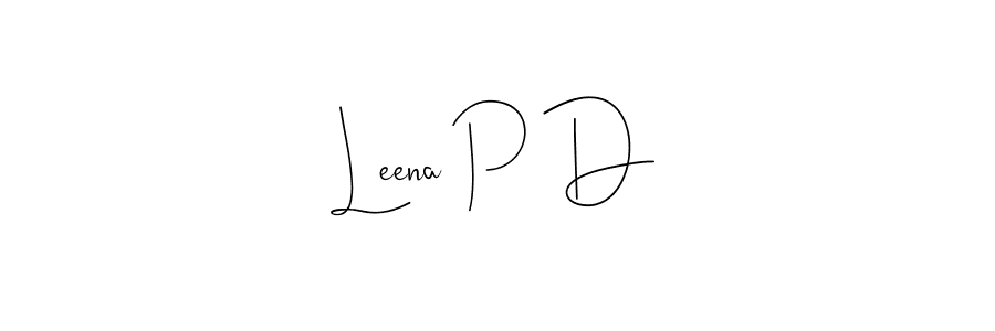 if you are searching for the best signature style for your name Leena P D. so please give up your signature search. here we have designed multiple signature styles  using Andilay-7BmLP. Leena P D signature style 4 images and pictures png