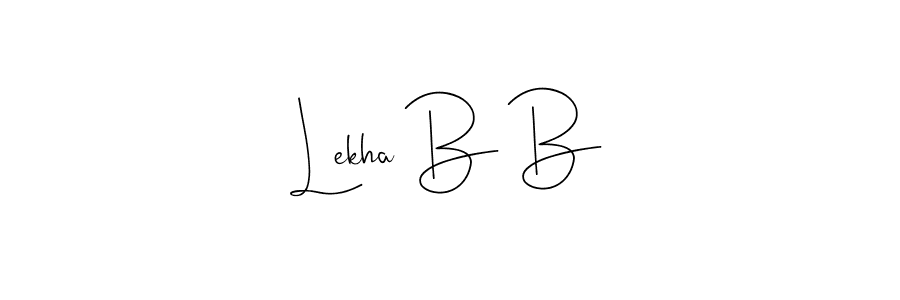 How to make Lekha B B signature? Andilay-7BmLP is a professional autograph style. Create handwritten signature for Lekha B B name. Lekha B B signature style 4 images and pictures png