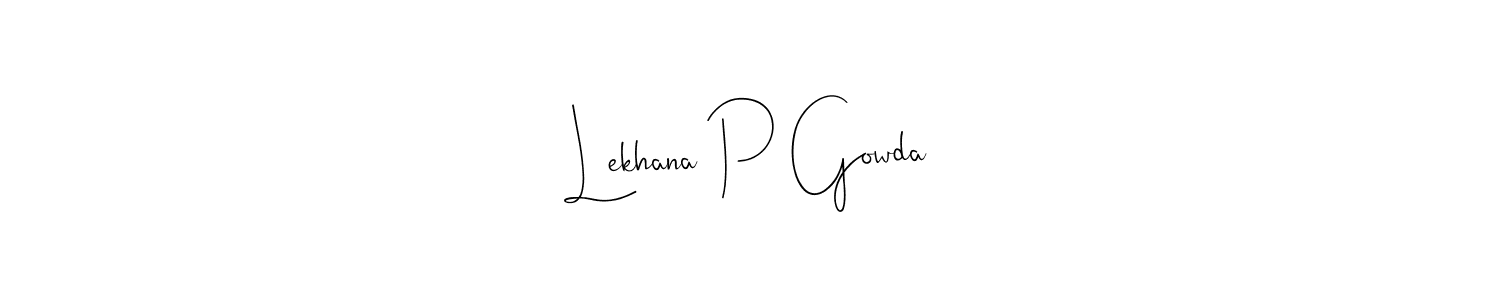 Design your own signature with our free online signature maker. With this signature software, you can create a handwritten (Andilay-7BmLP) signature for name Lekhana P Gowda. Lekhana P Gowda signature style 4 images and pictures png