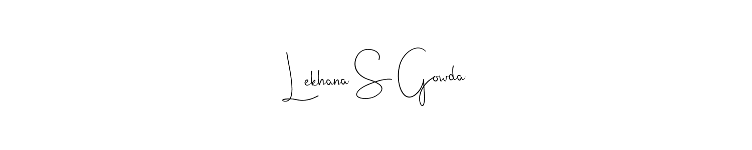 if you are searching for the best signature style for your name Lekhana S Gowda. so please give up your signature search. here we have designed multiple signature styles  using Andilay-7BmLP. Lekhana S Gowda signature style 4 images and pictures png