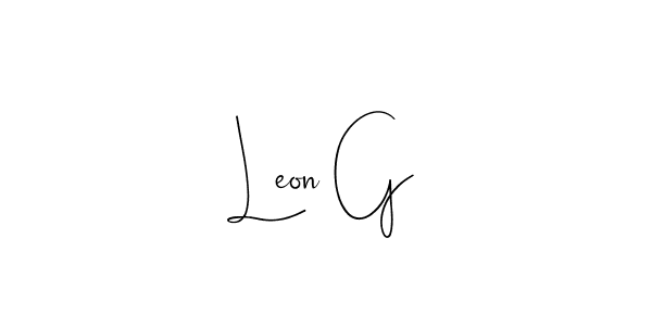 if you are searching for the best signature style for your name Leon G. so please give up your signature search. here we have designed multiple signature styles  using Andilay-7BmLP. Leon G signature style 4 images and pictures png