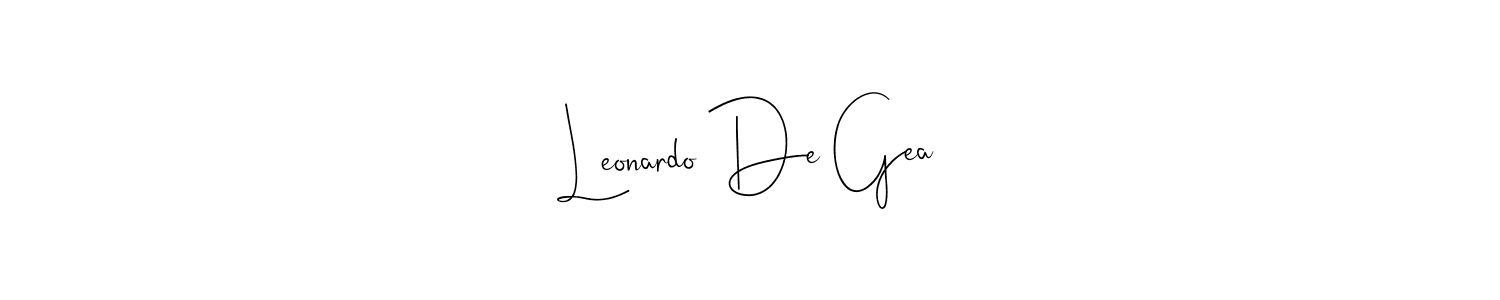 The best way (Andilay-7BmLP) to make a short signature is to pick only two or three words in your name. The name Leonardo De Gea include a total of six letters. For converting this name. Leonardo De Gea signature style 4 images and pictures png