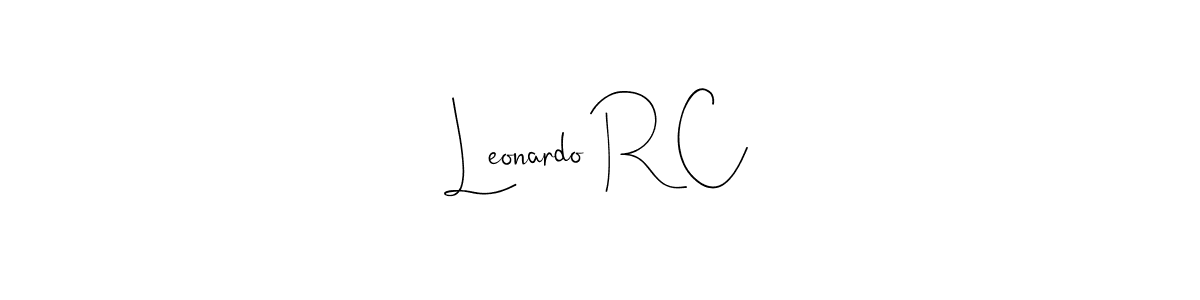 How to make Leonardo R C signature? Andilay-7BmLP is a professional autograph style. Create handwritten signature for Leonardo R C name. Leonardo R C signature style 4 images and pictures png