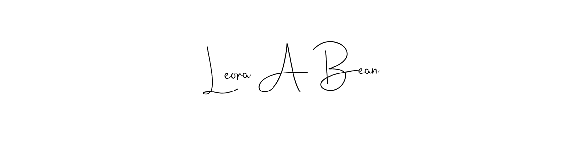 Also You can easily find your signature by using the search form. We will create Leora A Bean name handwritten signature images for you free of cost using Andilay-7BmLP sign style. Leora A Bean signature style 4 images and pictures png