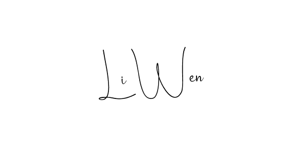 How to make Li Wen name signature. Use Andilay-7BmLP style for creating short signs online. This is the latest handwritten sign. Li Wen signature style 4 images and pictures png