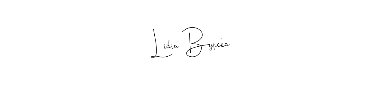 You should practise on your own different ways (Andilay-7BmLP) to write your name (Lidia Bylicka) in signature. don't let someone else do it for you. Lidia Bylicka signature style 4 images and pictures png