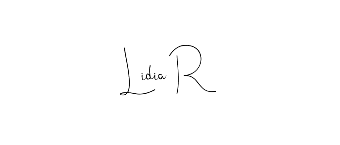 The best way (Andilay-7BmLP) to make a short signature is to pick only two or three words in your name. The name Lidia R include a total of six letters. For converting this name. Lidia R signature style 4 images and pictures png