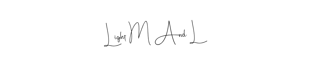 The best way (Andilay-7BmLP) to make a short signature is to pick only two or three words in your name. The name Light M And L include a total of six letters. For converting this name. Light M And L signature style 4 images and pictures png