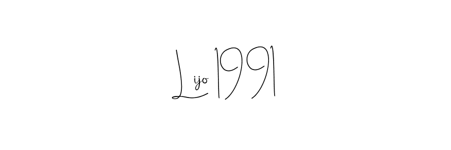 Also You can easily find your signature by using the search form. We will create Lijo 1991 name handwritten signature images for you free of cost using Andilay-7BmLP sign style. Lijo 1991 signature style 4 images and pictures png