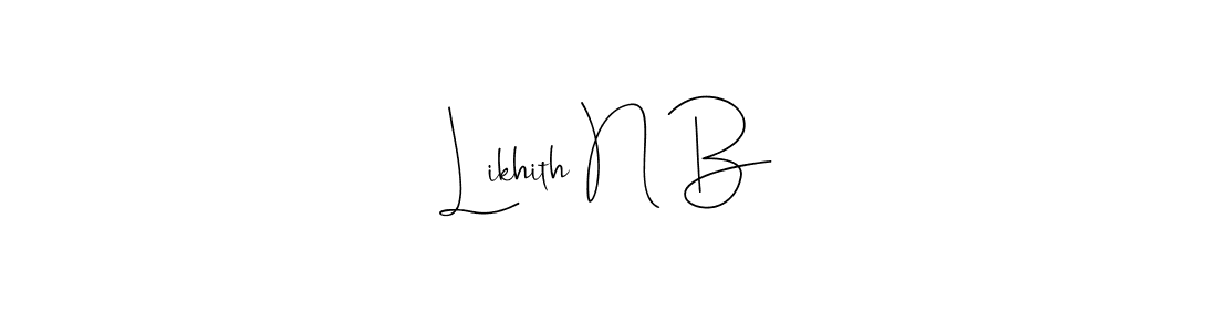 This is the best signature style for the Likhith N B name. Also you like these signature font (Andilay-7BmLP). Mix name signature. Likhith N B signature style 4 images and pictures png