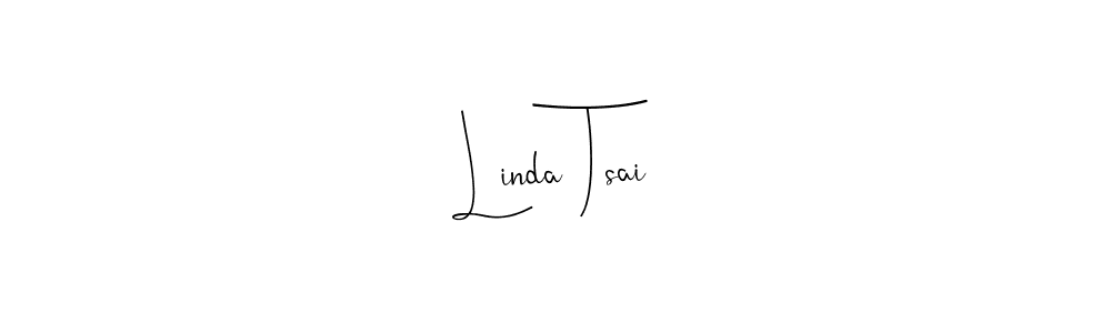 How to make Linda Tsai name signature. Use Andilay-7BmLP style for creating short signs online. This is the latest handwritten sign. Linda Tsai signature style 4 images and pictures png