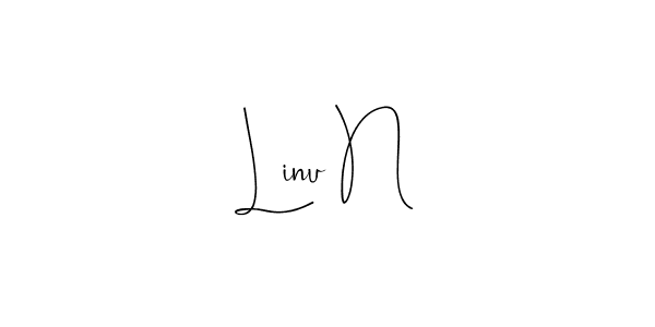 Make a beautiful signature design for name Linu N. With this signature (Andilay-7BmLP) style, you can create a handwritten signature for free. Linu N signature style 4 images and pictures png