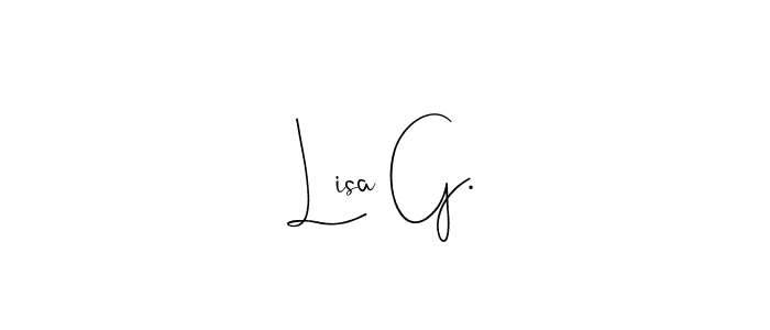 The best way (Andilay-7BmLP) to make a short signature is to pick only two or three words in your name. The name Lisa G. include a total of six letters. For converting this name. Lisa G. signature style 4 images and pictures png