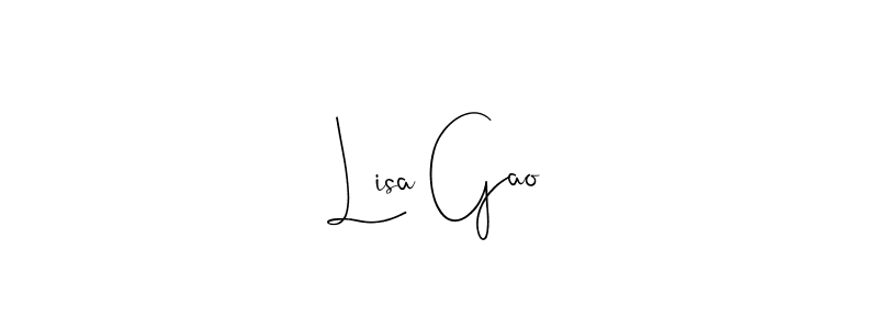 if you are searching for the best signature style for your name Lisa Gao. so please give up your signature search. here we have designed multiple signature styles  using Andilay-7BmLP. Lisa Gao signature style 4 images and pictures png