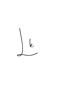 if you are searching for the best signature style for your name Lk. so please give up your signature search. here we have designed multiple signature styles  using Andilay-7BmLP. Lk signature style 4 images and pictures png