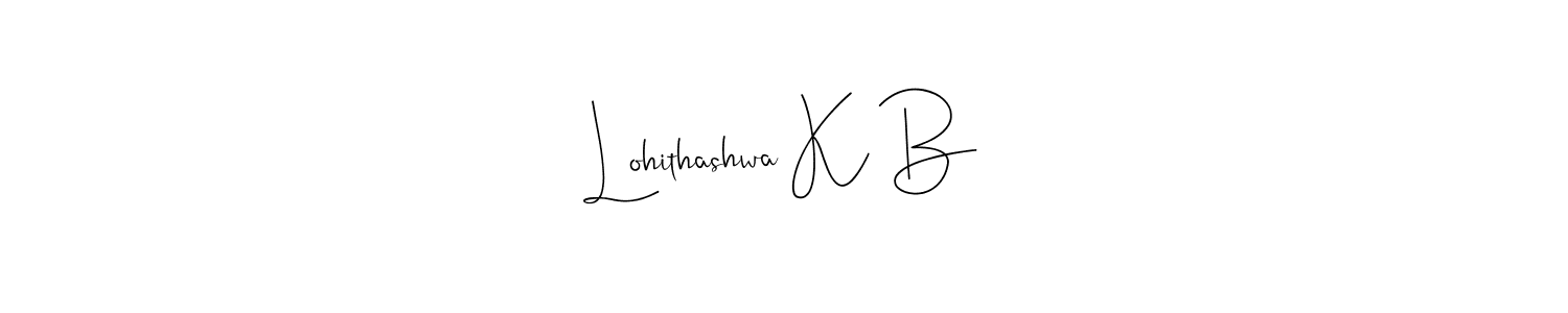 Use a signature maker to create a handwritten signature online. With this signature software, you can design (Andilay-7BmLP) your own signature for name Lohithashwa K B. Lohithashwa K B signature style 4 images and pictures png