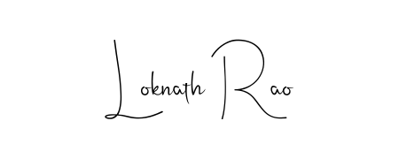 A sleek calligraphic signature for name Loknath Rao utilizing Andilay-7BmLP styling. Great for adding personal signatures to photos and art. Loknath Rao signature style 4 images and pictures png