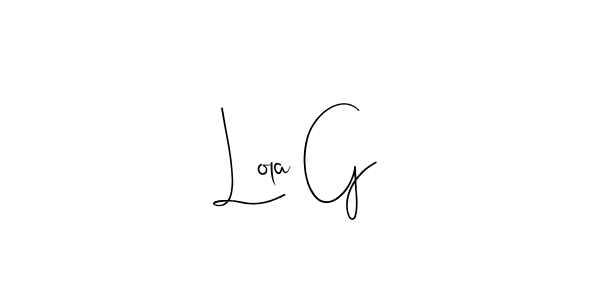 Also You can easily find your signature by using the search form. We will create Lola G name handwritten signature images for you free of cost using Andilay-7BmLP sign style. Lola G signature style 4 images and pictures png