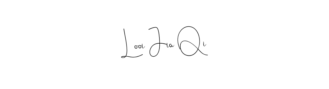 Make a beautiful signature design for name Looi Jia Qi. With this signature (Andilay-7BmLP) style, you can create a handwritten signature for free. Looi Jia Qi signature style 4 images and pictures png