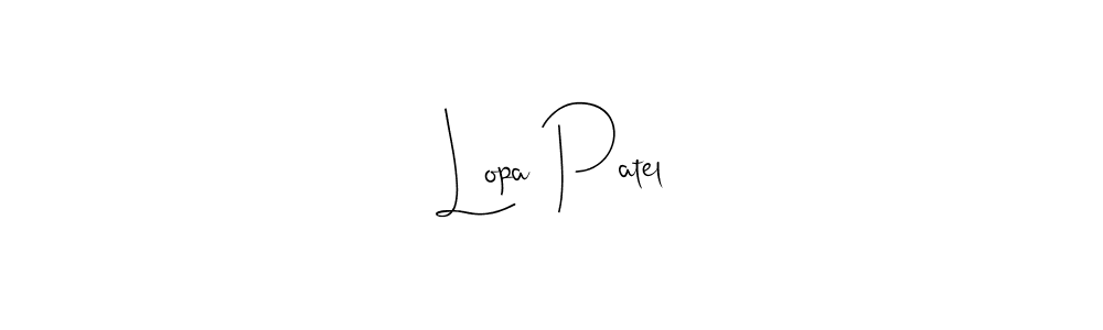 This is the best signature style for the Lopa Patel name. Also you like these signature font (Andilay-7BmLP). Mix name signature. Lopa Patel signature style 4 images and pictures png