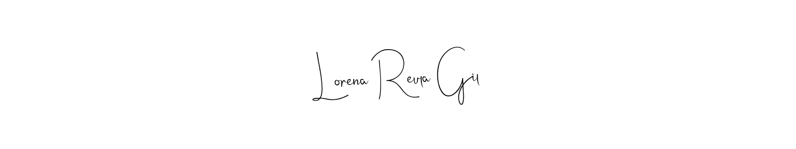 How to make Lorena Reula Gil name signature. Use Andilay-7BmLP style for creating short signs online. This is the latest handwritten sign. Lorena Reula Gil signature style 4 images and pictures png