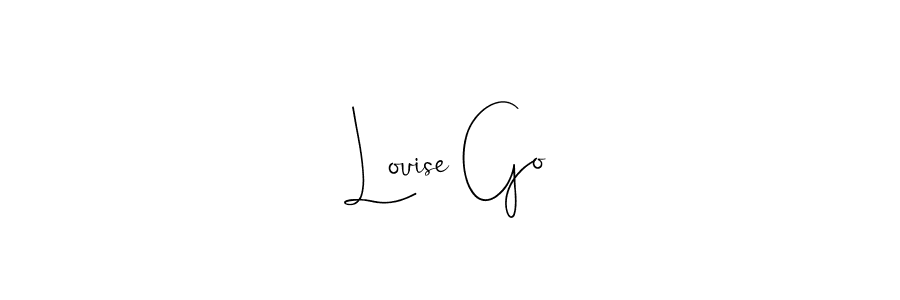 You should practise on your own different ways (Andilay-7BmLP) to write your name (Louise Go) in signature. don't let someone else do it for you. Louise Go signature style 4 images and pictures png