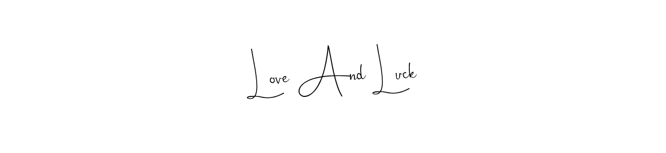 Andilay-7BmLP is a professional signature style that is perfect for those who want to add a touch of class to their signature. It is also a great choice for those who want to make their signature more unique. Get Love And Luck name to fancy signature for free. Love And Luck signature style 4 images and pictures png