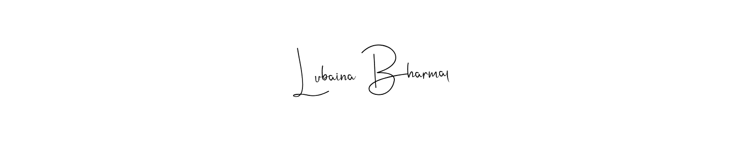 How to Draw Lubaina Bharmal signature style? Andilay-7BmLP is a latest design signature styles for name Lubaina Bharmal. Lubaina Bharmal signature style 4 images and pictures png