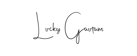 A classic penmanship look for Lucky Gautam. The Andilay-7BmLP font brings timeless elegance and confidence to every signed document. Lucky Gautam signature style 4 images and pictures png