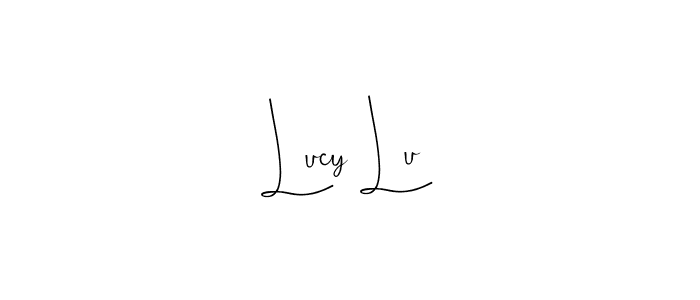 if you are searching for the best signature style for your name Lucy Lu. so please give up your signature search. here we have designed multiple signature styles  using Andilay-7BmLP. Lucy Lu signature style 4 images and pictures png