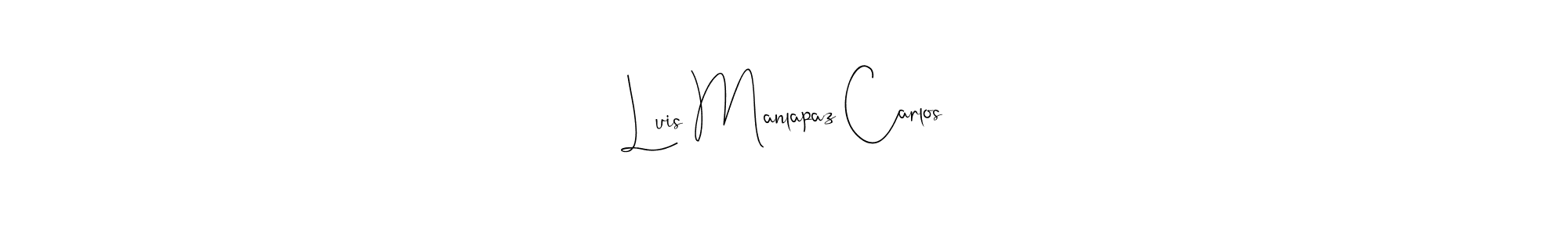 Similarly Andilay-7BmLP is the best handwritten signature design. Signature creator online .You can use it as an online autograph creator for name Luis Manlapaz Carlos. Luis Manlapaz Carlos signature style 4 images and pictures png