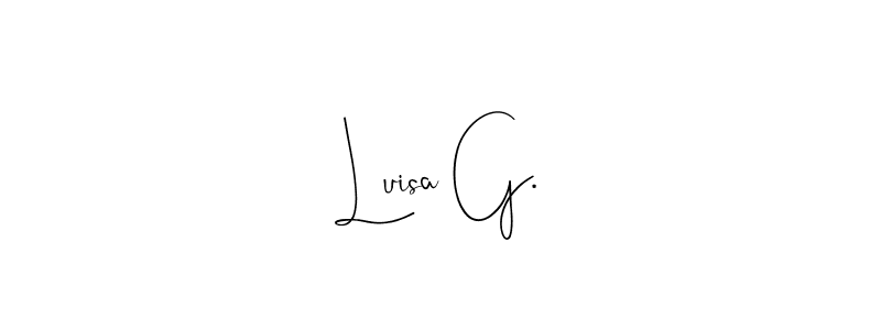 Use a signature maker to create a handwritten signature online. With this signature software, you can design (Andilay-7BmLP) your own signature for name Luisa G.. Luisa G. signature style 4 images and pictures png