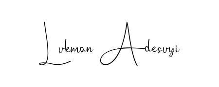 A sleek calligraphic signature for name Lukman Adesuyi utilizing Andilay-7BmLP styling. Great for adding personal signatures to photos and art. Lukman Adesuyi signature style 4 images and pictures png