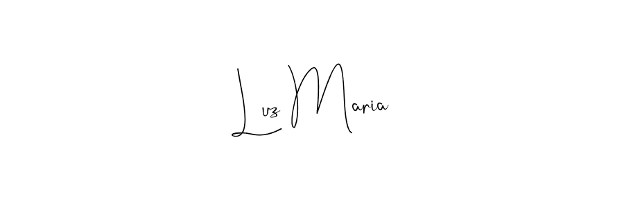 How to make Luz Maria name signature. Use Andilay-7BmLP style for creating short signs online. This is the latest handwritten sign. Luz Maria signature style 4 images and pictures png