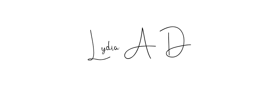 It looks lik you need a new signature style for name Lydia A D. Design unique handwritten (Andilay-7BmLP) signature with our free signature maker in just a few clicks. Lydia A D signature style 4 images and pictures png