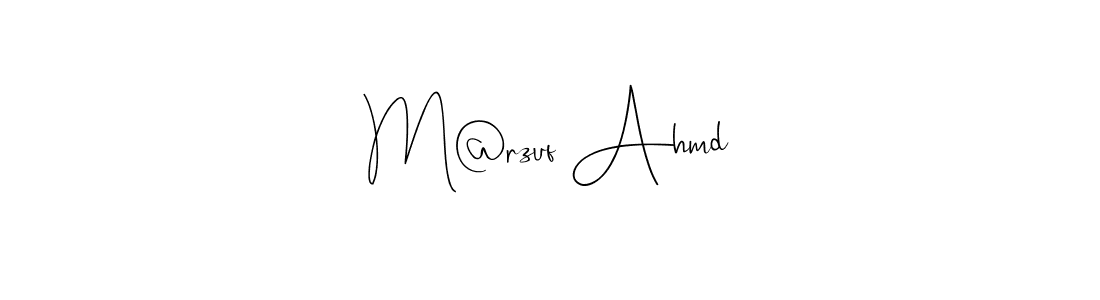 Make a beautiful signature design for name M@rzuf Ahmd. With this signature (Andilay-7BmLP) style, you can create a handwritten signature for free. M@rzuf Ahmd signature style 4 images and pictures png