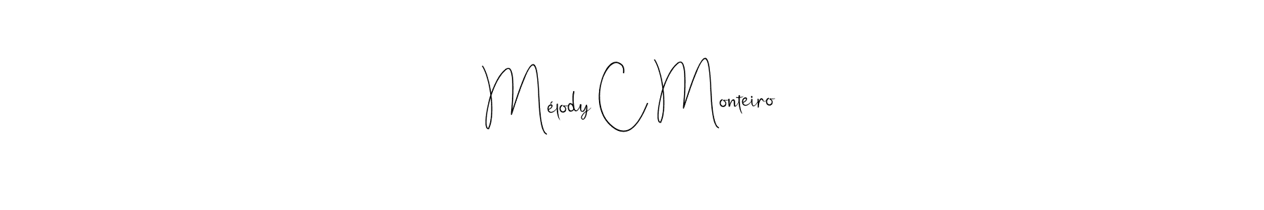 How to make Mélody C Monteiro name signature. Use Andilay-7BmLP style for creating short signs online. This is the latest handwritten sign. Mélody C Monteiro signature style 4 images and pictures png