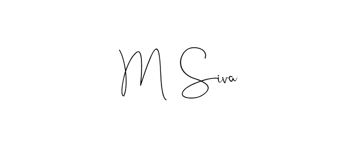 The best way (Andilay-7BmLP) to make a short signature is to pick only two or three words in your name. The name M  Siva include a total of six letters. For converting this name. M  Siva signature style 4 images and pictures png