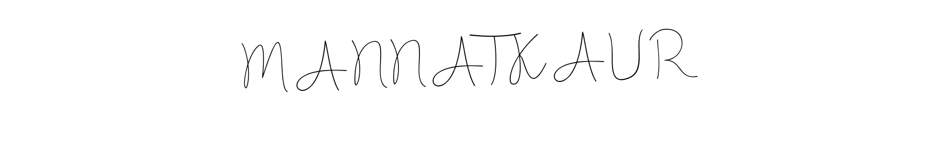 You should practise on your own different ways (Andilay-7BmLP) to write your name (M A N N A T K A U R) in signature. don't let someone else do it for you. M A N N A T K A U R signature style 4 images and pictures png