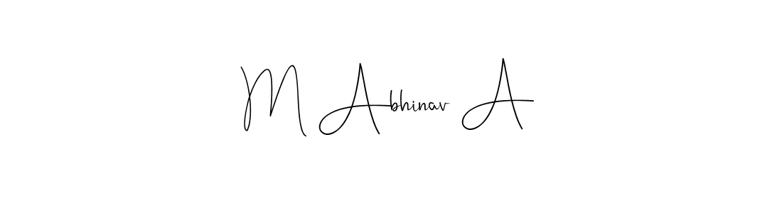 Make a beautiful signature design for name M Abhinav A. Use this online signature maker to create a handwritten signature for free. M Abhinav A signature style 4 images and pictures png