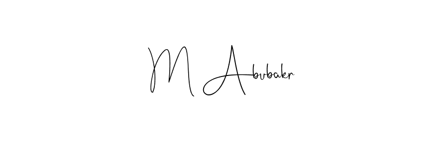 if you are searching for the best signature style for your name M Abubakr. so please give up your signature search. here we have designed multiple signature styles  using Andilay-7BmLP. M Abubakr signature style 4 images and pictures png