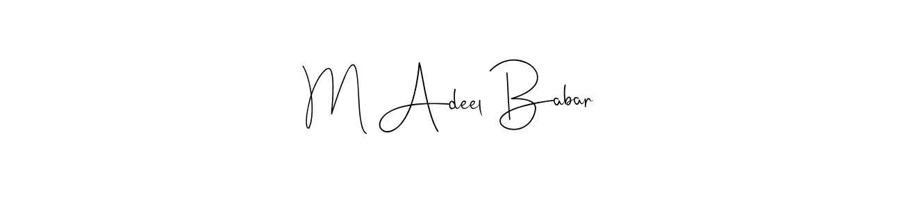 Also You can easily find your signature by using the search form. We will create M Adeel Babar name handwritten signature images for you free of cost using Andilay-7BmLP sign style. M Adeel Babar signature style 4 images and pictures png